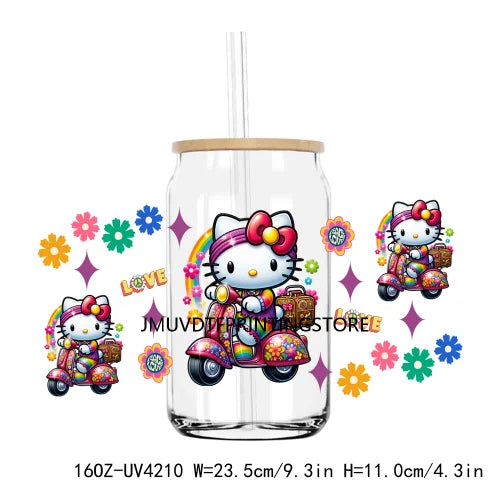 Cartoon Couple 16OZ UV DTF Cup Wrap Transfers Stickers Mouse And Friends Custom Labels DIY Waterproof Logo For Libbey Glass Can