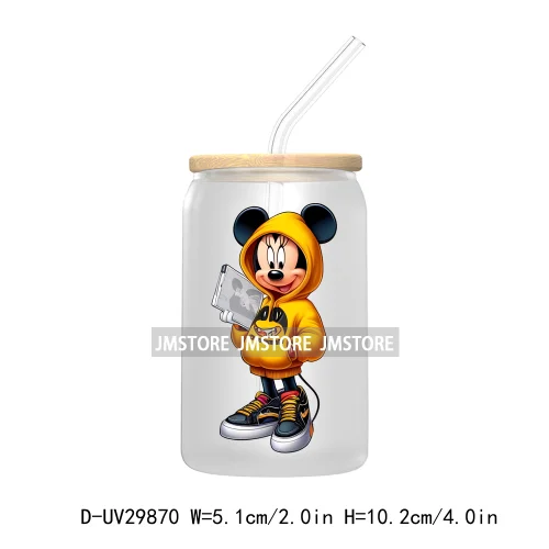 Streetwear Mouse Girl Boy UV DTF Transfer Stickers Decals For Libbey Cold Cups Mugs Tumbler Waterproof Labels Cartoon Characters