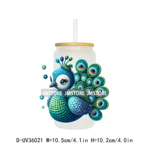New Knitted Baby Animals UV Sticker Decals For Libbey Cold Cups Mugs Tumbler Transfer Stickers Waterproof High Quality Labels