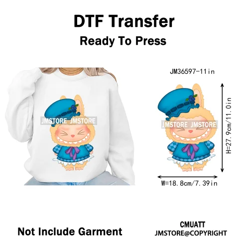 New Coquette Cartoon Monster Friends Costume Girly Kids Love Iron On DTF Transfer Stickers Designs Ready To Press for Clothing