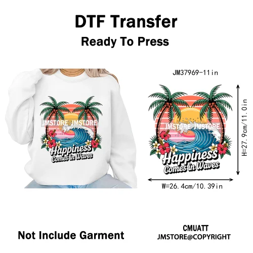 Hello Summer Beach Vibes Stay Cool Live In Sunshine Hot Mom Cowgirl Iron on DTF Transfers Stickers Ready to Press for T-shirts