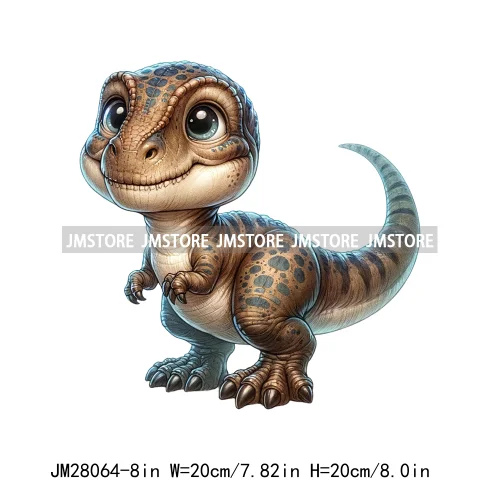 Colorful Dinosaur Baby Animal Thermal Printing Iron On DTF Transfer Stickers Ready To Press For Clothes