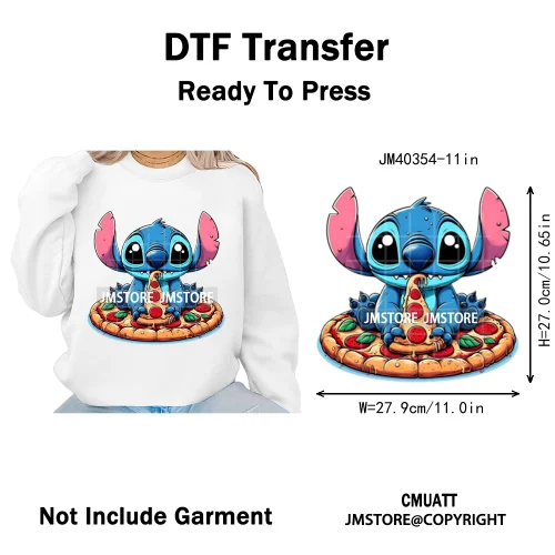 Trendy Cartoon Animal Characters Lover Cold Peel Logos Iron on DTF Washable Transfers Stickers Ready to Press for Hoodies Bags