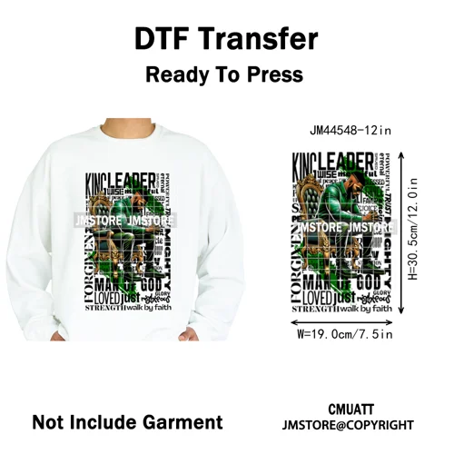 Bible Inspirational Quotes Black Prayer Men of God Religious Iron on Washable DTF Transfers Stickers Ready to Press for Textiles