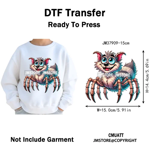 15cm 5.9in Funny Dog Cat Spider Fish Cartoon Animal Lover Kids Washable Iron on DTF Transfer Stickers Ready to Press for Clothes