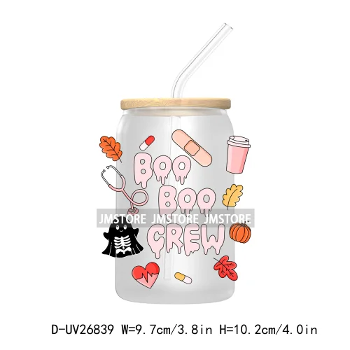 Spooky Halloween Book Club 16OZ UV DTF Cup Wrap Transfer Stickers Custom Labels Waterproof Logo For Libbey Glass Can Fall Season