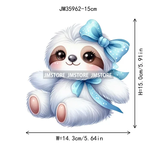 15cm 5.9in Creative Bow Sheep Tiger Animal Iron On Heat Transfer Sticker For Clothes Printed Thermal Washable T-Shirt Applique