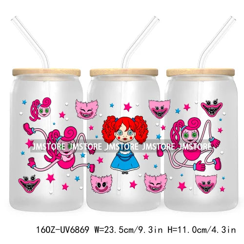 Cartoon Mouse Princess Friends 16OZ UV DTF Cup Wrap Transfers Stickers For Libbey Glass Can Cups Tumbler Waterproof Craft