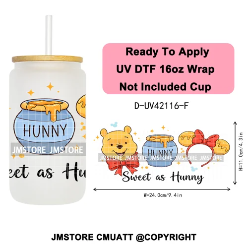 Coquette Bow Magical Cartoon Princess Halloween UV DTF Stickers Ready To Apply Cup Wrap High Quality For 16OZ Libbey Can Glass