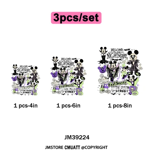 Pumpkin Spice Season Cartoon Horror Nightmare Halloween Vibes Iron on DTF Washable Transfers Stickers Ready to Press for Hoodies