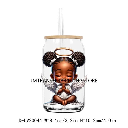 African American Black Valentine Boys Girls UV DTF Transfers Stickers Decal For Libbey Cold Cups Mug Tumbler Waterproof DIY Logo