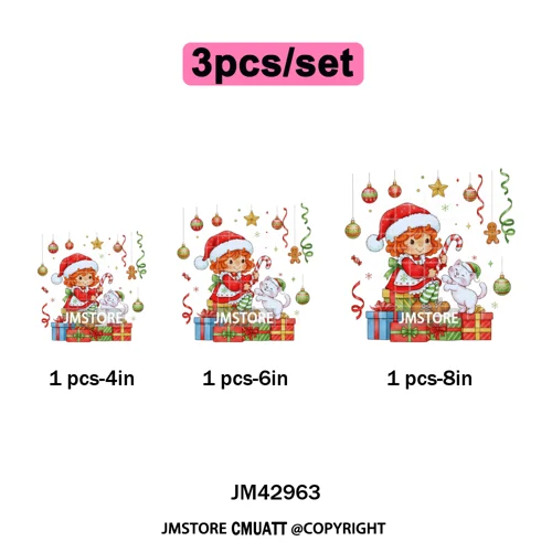 Cartoon Holiday Mouse Gingerbread Baking Christmas Tis The Season Iron on DTF Heat Transfers Stickers Ready to Press for Clothes