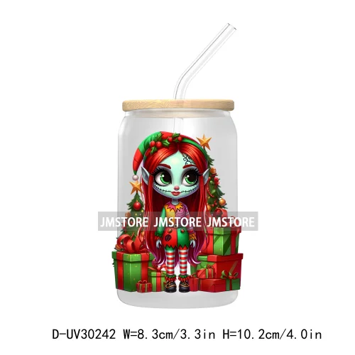 Princess Christmas Cartoon Friends UV DTF Transfer Stickers Decals For Libbey Cold Cups Mugs Tumbler High Quality Xmas Gift Tree