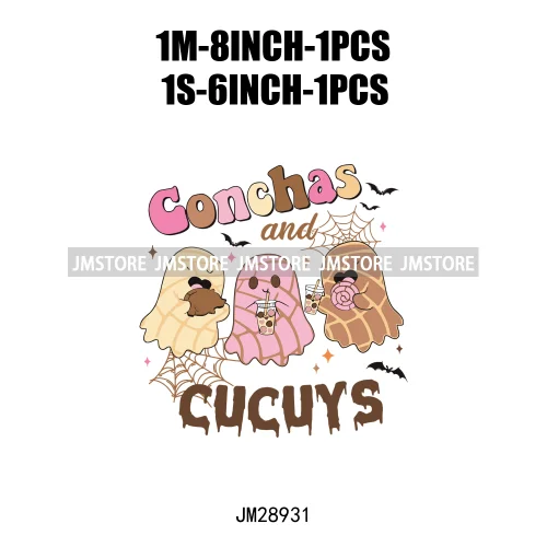 Cute Aqui Espantan Mexican Ghost Creepy Conchita Era Conchas And Cucuys Iron On DTF Transfer Stickers Ready To Press For Hoodies