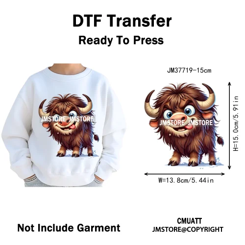 15cm 5.9in Kids Size Funny Pets Lovers Playful Panda Lion Chameleon Animal Iron on DTF Transfer Stickers Ready to Press for Bag