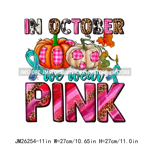 Faith Hope Love In October We Wear Pink Fight Breast Cancer Survivor Queen DTF Iron On Heat Press Transfer Stickers For Clothing