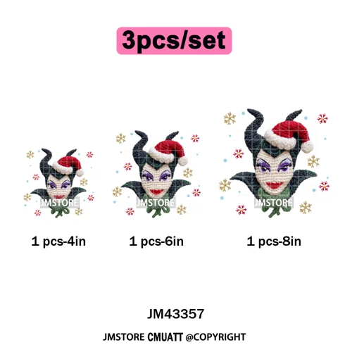 Cute Faux Knitting Yarn Princess Cartoon Character Christmas Holiday Iron on DTF Transfers Stickers Ready to Press for Hoodies