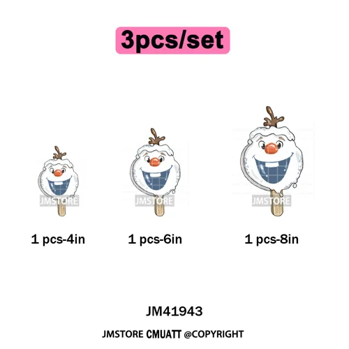 Sweet Christmas Popsicles Spooky Halloween Ice Cream Iron on DTF Washable Transfers Stickers Ready to Press for Clothing Bags