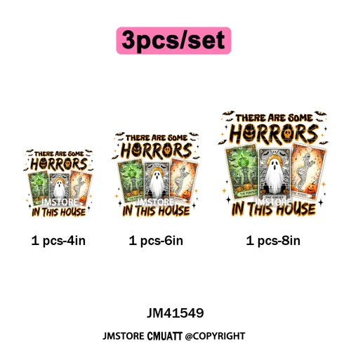 Pumpkin Leopard Spooky Ghost Moo Boo Cow Pet Halloween Bow Iron on DTF Washable Transfers Stickers Ready to Press for T-shirts