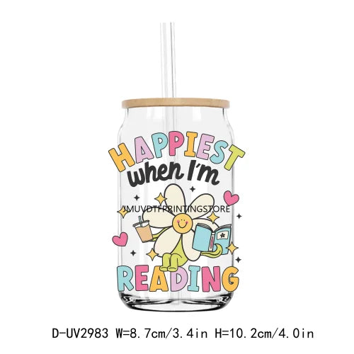 Books Are My Therapy Positive Quotes UV DTF Transfers Stickers Decals For Libbey Cold Cups Mugs Tumbler Waterproof DIY Craft