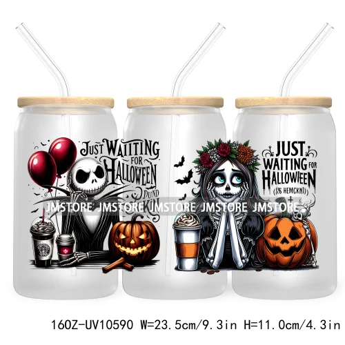 Horror Princess Halloween 16OZ UV DTF Cup Wrap Transfer Stickers Movie Killers Custom Labels For Libbey Glass Can Trick Or Treat