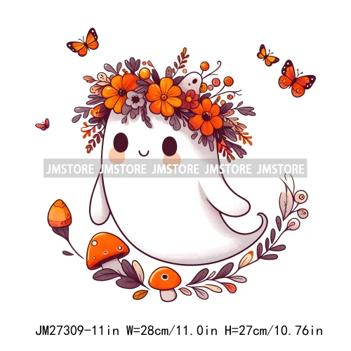 Here For The Boos Book Lover Reading Bougie Cat Dog Ghost Halloween Pumpkin DTF Decals Iron On Transfers Stickers For T-shirts