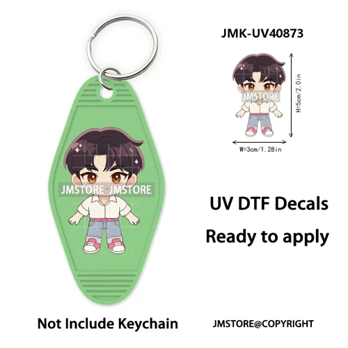Kpop Hunters Movie Boy Band Girl Dinner UV DTF Motel Keychain Wraps Ready To Apply Waterproof High Quality Hotel Keychain Decals