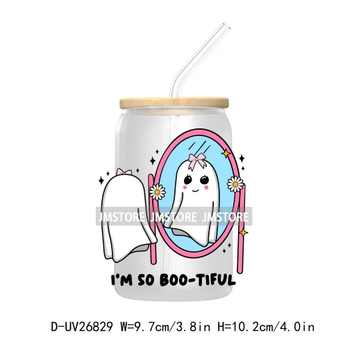 Spooky Halloween Book Club 16OZ UV DTF Cup Wrap Transfer Stickers Custom Labels Waterproof Logo For Libbey Glass Can Fall Season