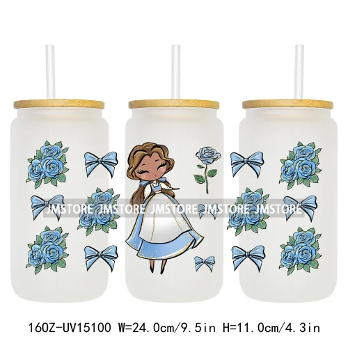 Beauty Princess And Beast UV DTF Stickers Ready to Transfer Cup Wrap Custom Labels DIY Craft For Libbey Can Glass Tumblers Mugs