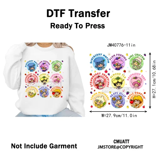 Best Friends Birthday Cute Little Berry Girl Coquette Character Design Iron on DTF Transfers Stickers Ready to Press for Textile