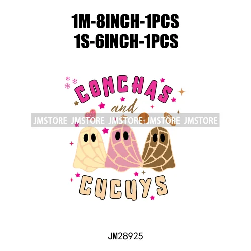 Cute Aqui Espantan Mexican Ghost Creepy Conchita Era Conchas And Cucuys Iron On DTF Transfer Stickers Ready To Press For Hoodies