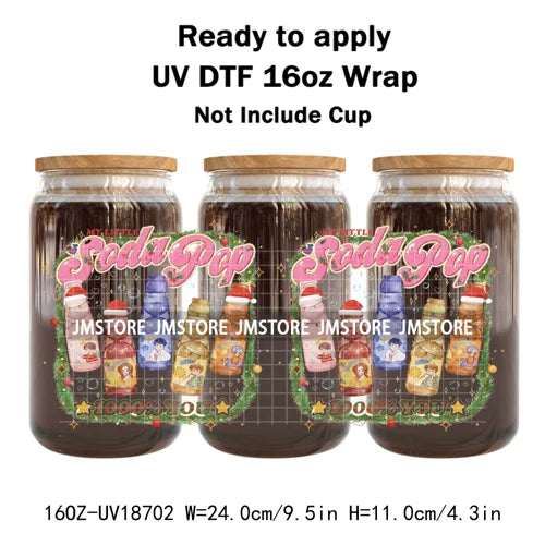 Demon Hunters Kpop Christmas Party UV DTF Stickers Ready To Apply Cup Wrap Durable Custom Prints DIY Craft For Libbey Can Glass