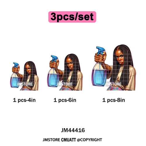 Sassy Facial Expressions Black Girl Housewife Remote Work Iron on Washable DTF Transfers Stickers Ready to Press for Sweatshirts