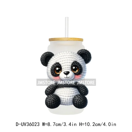 New Knitted Baby Animals UV Sticker Decals For Libbey Cold Cups Mugs Tumbler Transfer Stickers Waterproof High Quality Labels