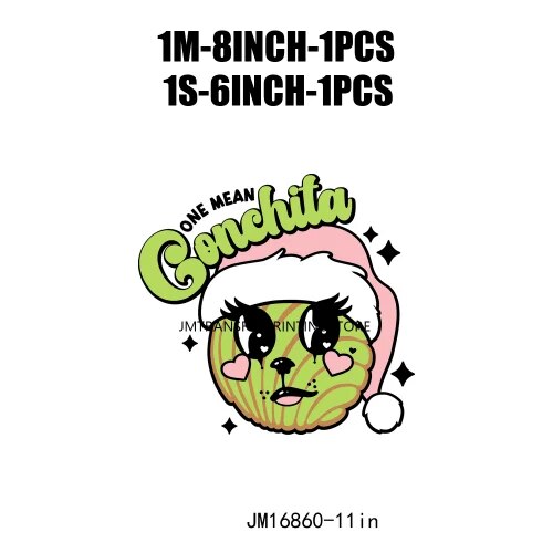 Cute Conchita Pantasmas Latin Christmas Decals Conchas Cucuys Christmas Ghouls Gifts Iron On DTF Transfers Sticker For Clothing