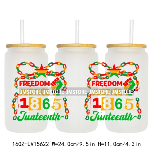 Juneteenth Vibes Sneaker And Heel Afro Woman 16OZ UV DTF Cup Wraps Ready To Apply Transfer Stickers For Libbey Glass Can Tumbler