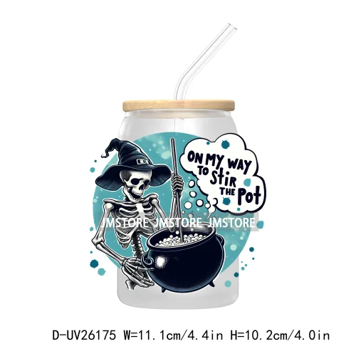 Antisocial Snarky Skeleton Skull UV DTF Transfer Stickers Decals For Libbey Cold Cups Mugs Durable Waterproof Custom Logo Labels