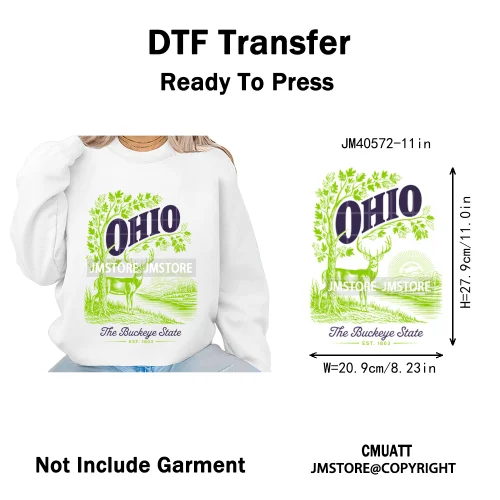 Funny US States Slogan Vacation Scenic Citycape Landmark Iron on DTF Washable Transfers Stickers Ready to Press for Textile Bags