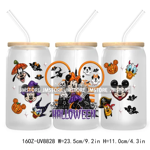 3D Horror Halloween UV DTF Sticker For 16OZ Libbey Glass Cup Can Wrap Transfer Stickers Custom Label DIY Logo Cartoon Blue Koala