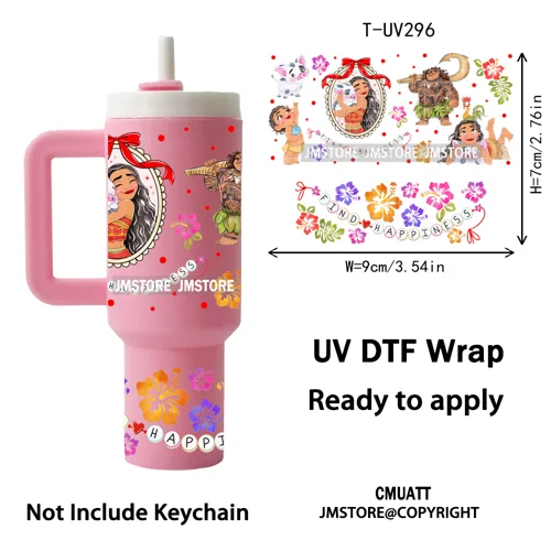 Coquette Cartoon Cat Princess Magical Kingdom UV DTF Wraps Ready To Use Transfer Stickers Waterproof For Mini Tumbler Keychain