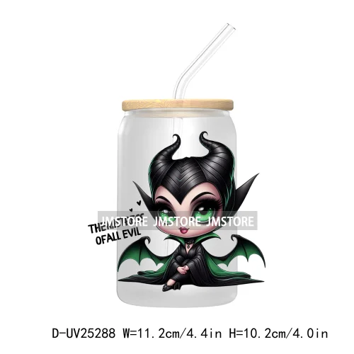 Cartoon Halloween Witch Princess UV DTF Transfer Stickers Decals For Libbey Cold Cups Mugs Durable Waterproof Custom Logo Labels