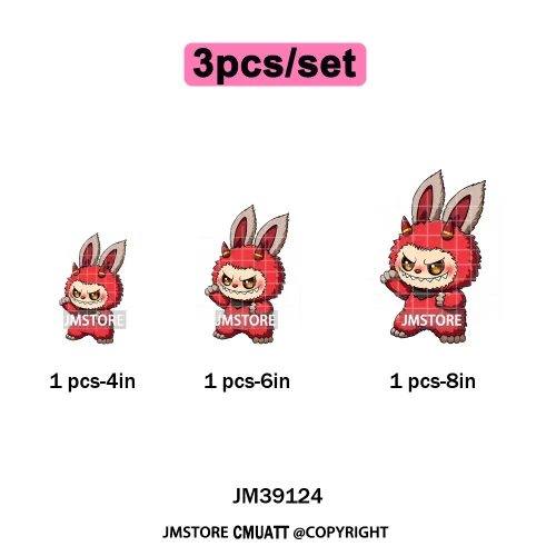 Cute Monster Cartoon Character Spooky Halloween Season Iron on DTF Washable Transfers Stickers Ready to Press for T-shirts Bags