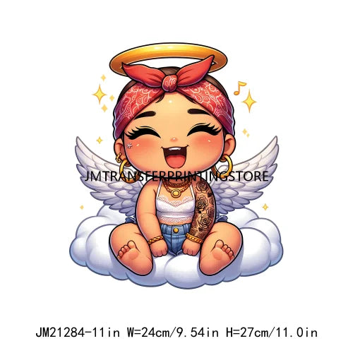 Cute Baby Angel Concha Valentine Kids Lovely Iron On DTF Transfers Printing Stickers Ready To Press For Hoodies