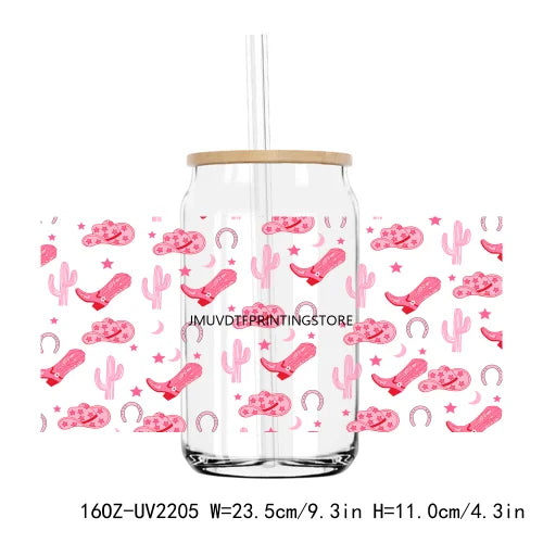 Love Me Like A 90's Country Song UV DTF Sticker For 16OZ Libbey Glass Cup Can Wrap Transfer Sticker Custom Labels DIY Logo