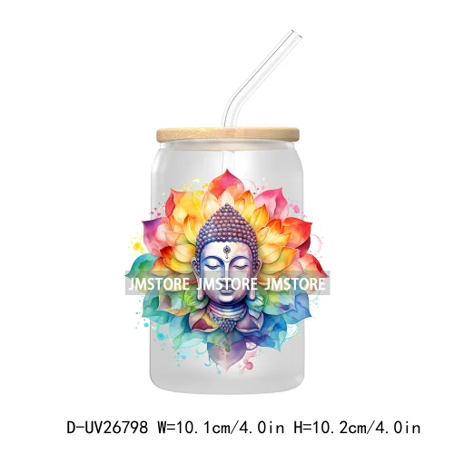 Yoga Serenity Art Mandalas Meditation UV DTF Transfers Stickers Decals For Libbey Cold Cups Mugs Tumbler Waterproof DIY Craft