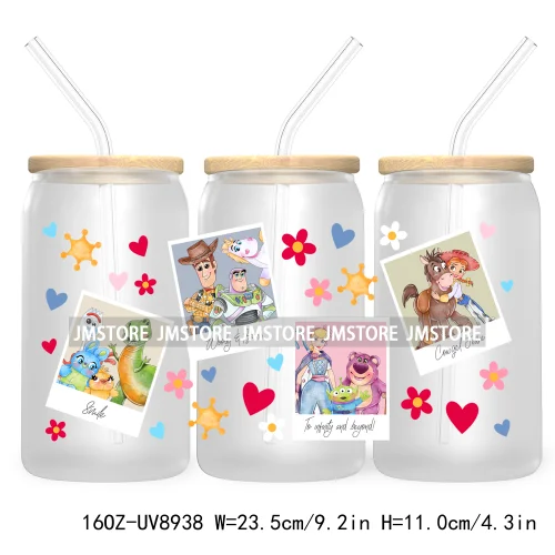 Cartoon Movie Characters UV DTF Stickers For 16OZ Libbey Glass Cup Can Wrap Transfer Printing Custom Logo Labels Best Friends