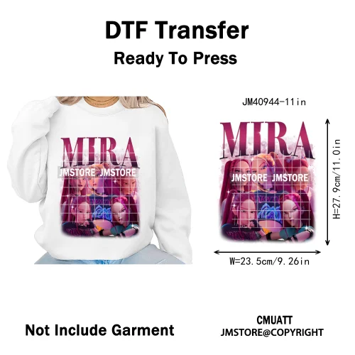 Cartoon Girl Dinner Kpop Merch Idol Band Group Music Movie Iron on DTF Washable Transfers Stickers Ready to Press for Textile