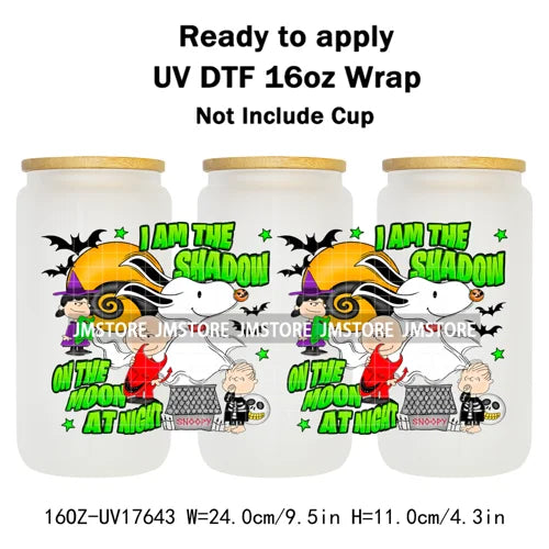 Scare Bears Halloween Horror Villain UV DTF Cup Wrap Ready To Apply Transfer Stickers Waterproof For Libbey Glass Can 16OZ Wraps