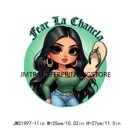 Funny Latina Chicano Mama Sayings Design Washable Chibi Women Style Mother DTF Transfer Stickers Ready To Press For T-shirts Bag