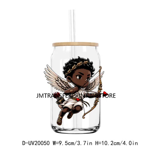 African American Black Valentine Boys Girls UV DTF Transfers Stickers Decal For Libbey Cold Cups Mug Tumbler Waterproof DIY Logo